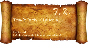 Tomásch Klaudia névjegykártya