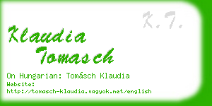 klaudia tomasch business card