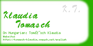 klaudia tomasch business card